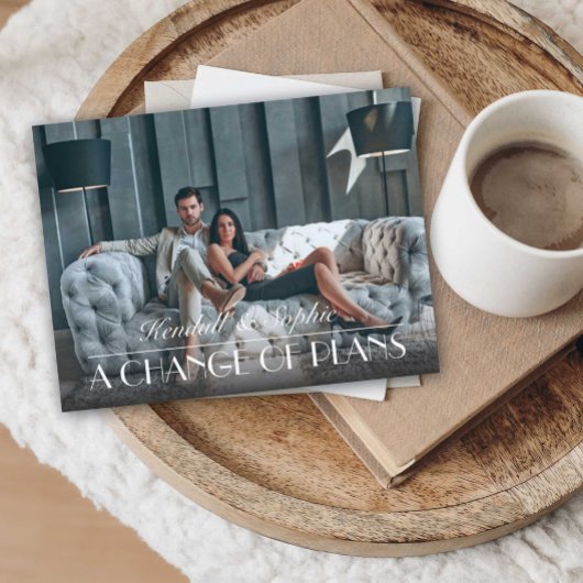 Carte Postale Faire-part A Change of Plans Wedding Update Photo