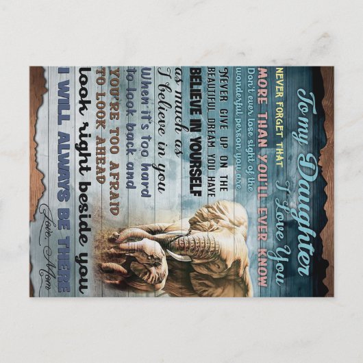 Carte Postale Faire-part À ma fille Drôle cadeau | Famille présente (Devant)