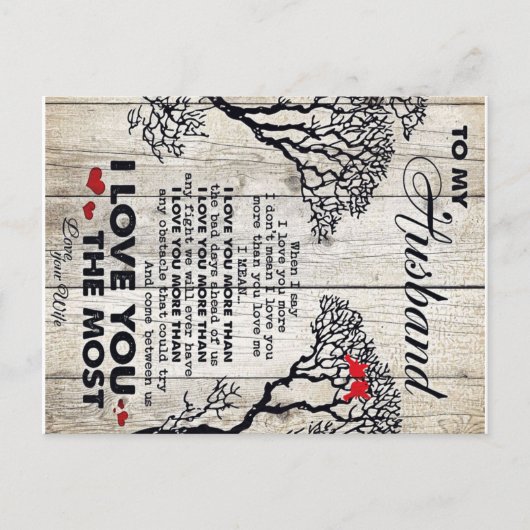 Carte Postale Faire-part À mon cadeau de mari | Jolie lettre du mari présen (Devant)