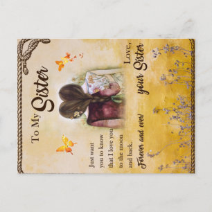 Carte Postale Faire-part À Mon Cadeau Soeur, Amateurs De Papillons, Frères 