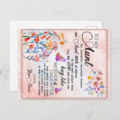 Carte Postale Faire-part À Mon Cadeau Tante, Cadeau Papillon De La Nièce (Devant / Derrière)