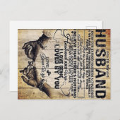 Carte Postale Faire-part À mon mari | Cadeau d'anniversaire pour mari | (Devant / Derrière)