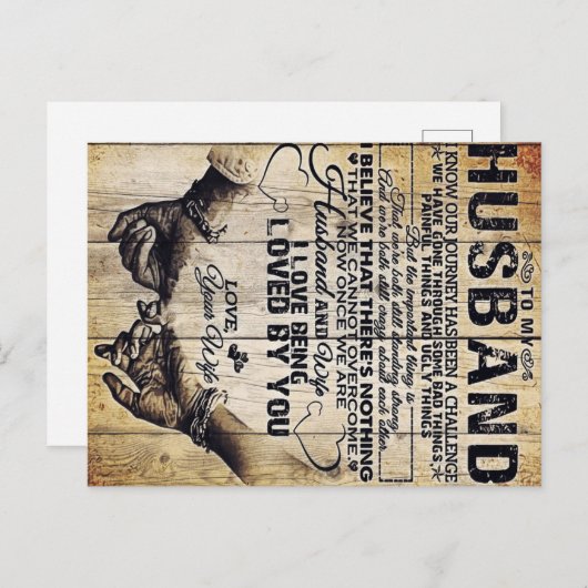 Carte Postale Faire-part À mon mari | Cadeau d'anniversaire pour mari | (Devant / Derrière)