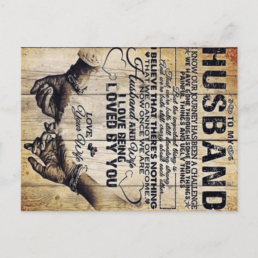 Carte Postale Faire-part À mon mari | Cadeau d'anniversaire pour mari | (Devant)