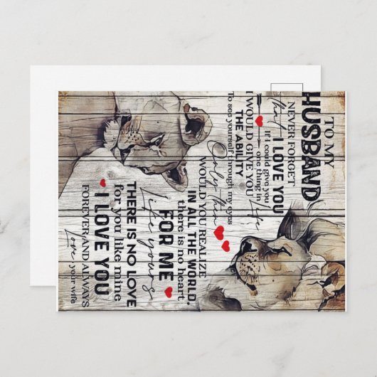 Carte Postale Faire-part À mon mari présent | Nouveau cadeau maison | Meill (Devant / Derrière)