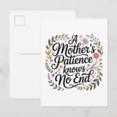 Carte Postale Faire-part A Mother's Patience Knows No End (Devant / Derrière)