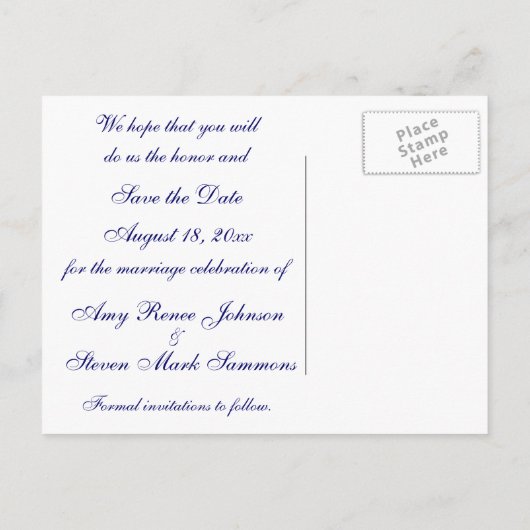 Carte Postale Faire-part À partir de ce jour (Dos)