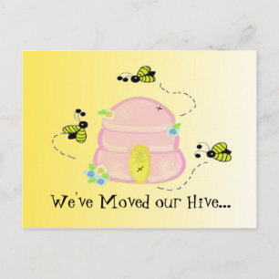 Carte Postale Faire-part Abeilles Occupées Nous Avons Déménagé