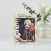 Carte Postale Faire-part Abstrait de graduation rose vif (Debout devant)