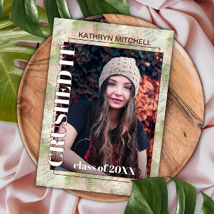 Carte Postale Faire-part Abstrait de graduation rose vif