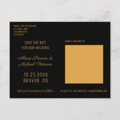 Carte Postale Faire-part Abstrait moderne peinture or script photo mariage (Dos)