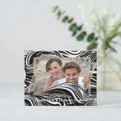 Carte Postale Faire-part Abstraits sans couture noir et blanc créatifs (Debout devant)