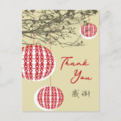 Carte Postale Faire-part Accrochage de lanternes chinoises doubles Xi sur d (Devant)