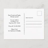 Carte Postale Faire-part Accueil Nous avons déménagé Famille Chien Empreint (Dos)