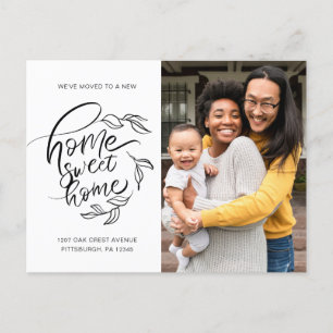 Carte Postale Faire-part Accueil Sweet Home Botanique Changement d'adresse 