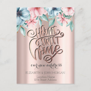 Carte Postale Faire-part Accueil Sweet Home, Fleurs Nouvelle adresse