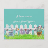 Carte Postale Faire-part Accueil Sweet Home White Picket Fence Ma nouvelle  (Devant)