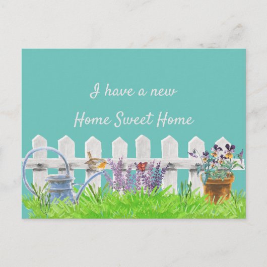 Carte Postale Faire-part Accueil Sweet Home White Picket Fence Ma nouvelle  (Devant)