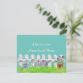 Carte Postale Faire-part Accueil Sweet Home White Picket Fence Ma nouvelle  (Debout devant)