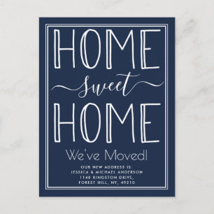 Carte Postale Faire-part Accueil tendance Sweet Home Typographie Marine Mov