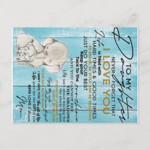 Carte Postale Faire-part Adorable Lettre À Ma Fille, Beau Cadeau