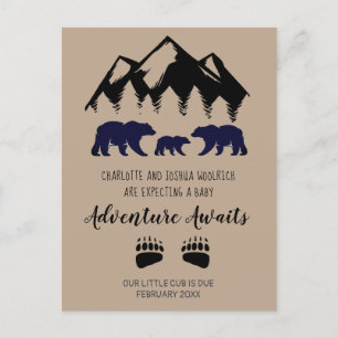 Carte Postale Faire-part Adventure Await Bears Pregnancy