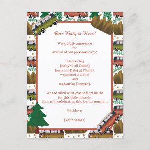 Carte Postale Faire-part Adventure Await : Camper Baby Boy