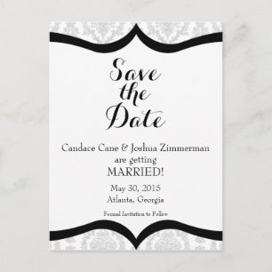 Carte Postale Faire-part Affaire de Cravate noire Enregistrer la date