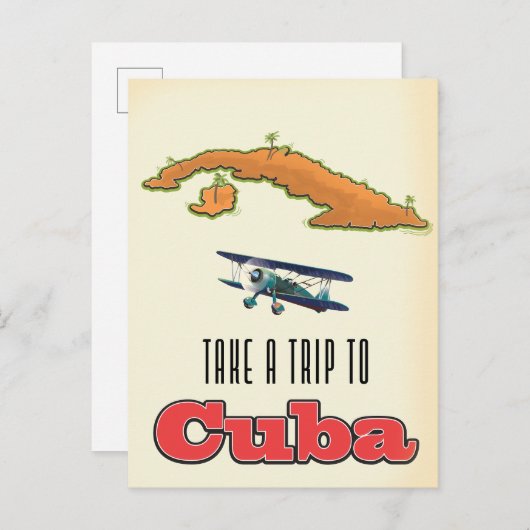 Carte Postale Faire-part Affiche de vacances à Cuba (Devant / Derrière)