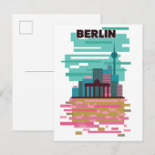 Carte Postale Faire-part Affiche de voyage à Berlin (Devant / Derrière)
