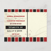 Carte Postale Faire-part Affiche Rustique : Rouge & Noir Enregistrez la Dat (Dos)