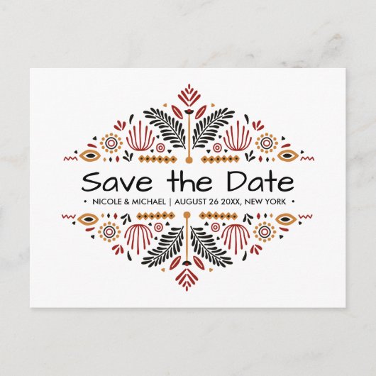 Carte Postale Faire-part Africana | Ankara Kente Mariage (Devant)