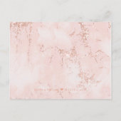 Carte Postale Faire-part Agate Geode Mariage Rose Parties scintillant Gold (Dos)