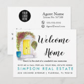 Carte Postale Faire-part Agent immobilier Bienvenue à la maison (Devant / Derrière)