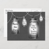 Carte Postale Faire-part Aimez les pots Mason Enregistrez la date (Devant / Derrière)