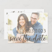 Carte Postale Faire-part Ajouter une photo à ce romantique Enregistrer la c (Devant / Derrière)