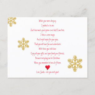 Carte Postale Faire-part Ajouter votre photo Père Noël visite noël veille