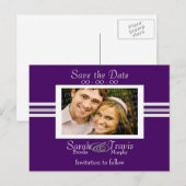 Carte Postale Faire-part Ajouter votre propre photo - Purple (Devant / Derrière)