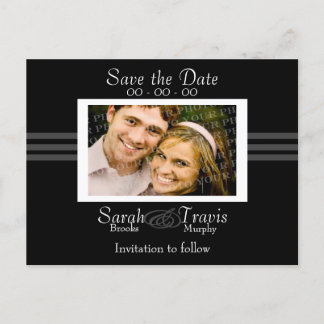 Carte Postale Faire-part Ajoutez votre propre photo - Noir