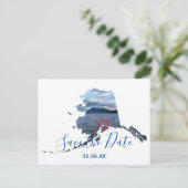 Carte Postale Faire-part Alaska Forme Photo Enregistrer la date (Debout devant)