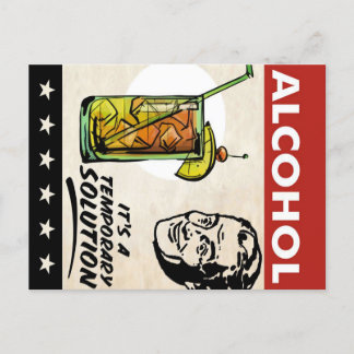CARTE POSTALE FAIRE-PART ALCOOL SOLUTION MAN