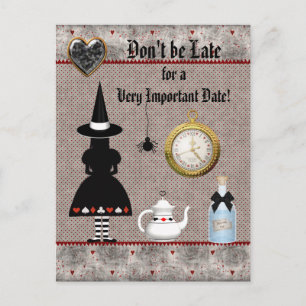 Carte Postale Faire-part Alice Halloween Baby shower Enregistrer la date
