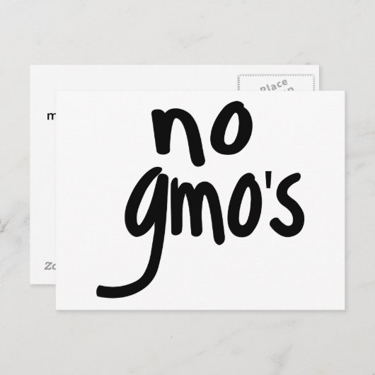Carte Postale Faire-part Aliment non OGM Promotion d'additif Blanc (Devant / Derrière)