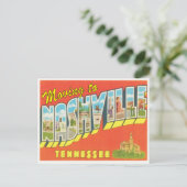 Carte Postale Faire-part Aller à Nashville Tenn Changement Vintage d'adress (Debout devant)