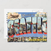 Carte Postale Faire-part Aller à Seattle WA Vintage Changement d'adresse (Devant / Derrière)