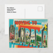 Carte Postale Faire-part Aller en Alabama Vintage Changement d'adresse (Devant / Derrière)