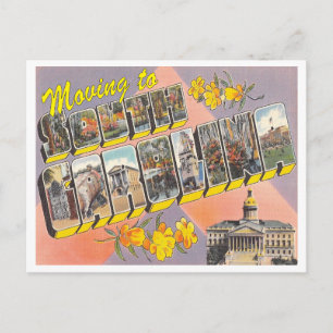 Carte Postale Faire-part Aller en Caroline du Sud Vintage Changement d'adre