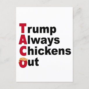 Carte Postale Faire-part Allons-y TACO Trump toujours poulets dehors