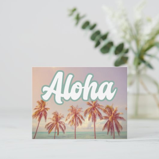 Carte Postale Faire-part Aloha Beach Destination Mariage Enregistrer la dat (Debout devant)