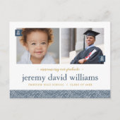 Carte Postale Faire-part Alors et maintenant 2 Photo Graduation Party Invit (Devant)